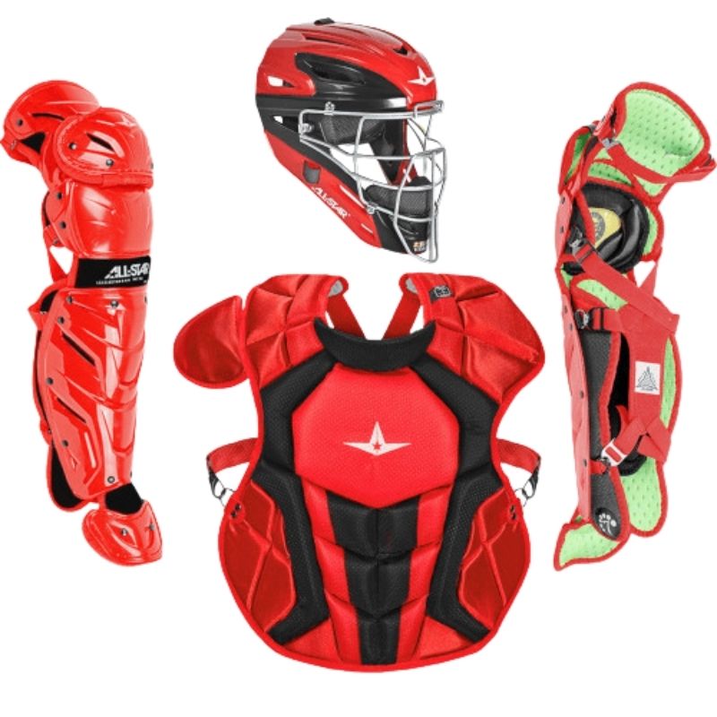 All Star CKCC912S7XTT Catcher's Kit 9-12 Youth Scarlet/Black