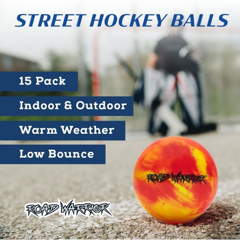Road Warrior 15 Pack Bucket of Street Hockey Balls - Extreme