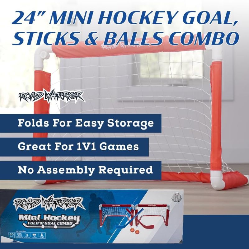 Road Warrior 24 Inch Mini Hockey Fold n Goal Combo